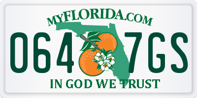 FL license plate 0647GS