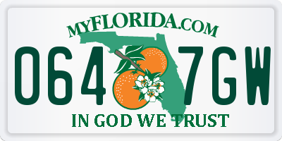 FL license plate 0647GW