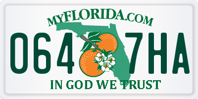 FL license plate 0647HA