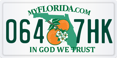 FL license plate 0647HK