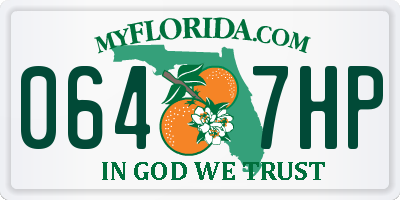 FL license plate 0647HP