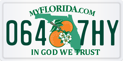 FL license plate 0647HY
