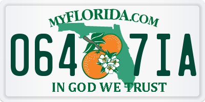 FL license plate 0647IA