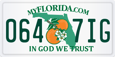 FL license plate 0647IG