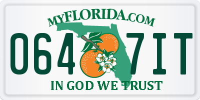 FL license plate 0647IT