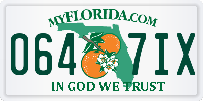 FL license plate 0647IX