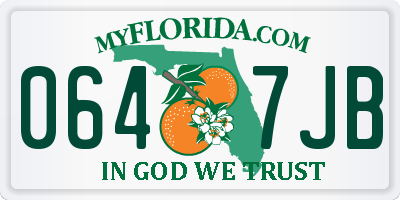 FL license plate 0647JB