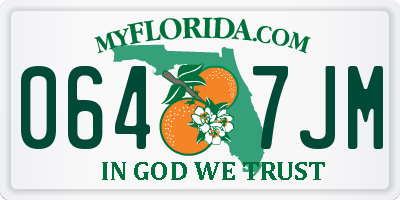 FL license plate 0647JM