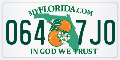 FL license plate 0647JO