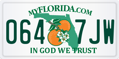 FL license plate 0647JW