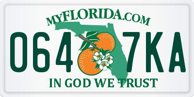 FL license plate 0647KA
