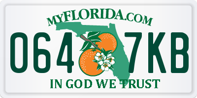 FL license plate 0647KB