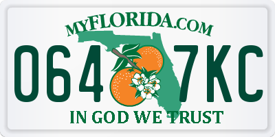 FL license plate 0647KC