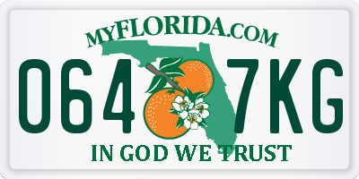 FL license plate 0647KG