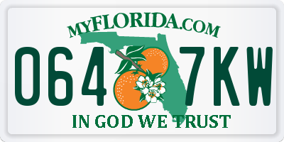 FL license plate 0647KW