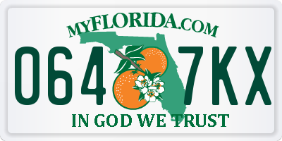 FL license plate 0647KX