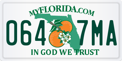 FL license plate 0647MA