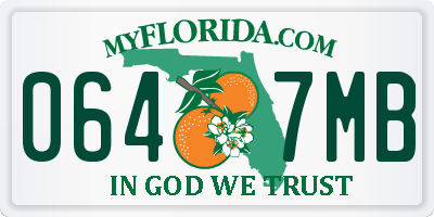 FL license plate 0647MB