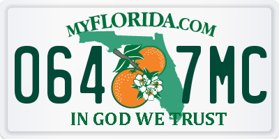 FL license plate 0647MC