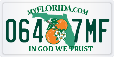 FL license plate 0647MF
