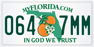FL license plate 0647MM