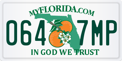 FL license plate 0647MP