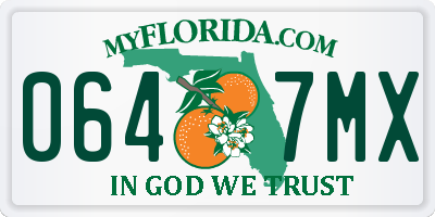 FL license plate 0647MX