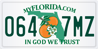 FL license plate 0647MZ