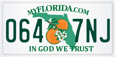 FL license plate 0647NJ