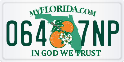 FL license plate 0647NP