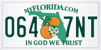 FL license plate 0647NT