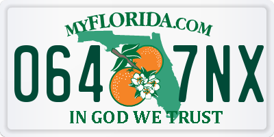 FL license plate 0647NX