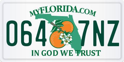 FL license plate 0647NZ