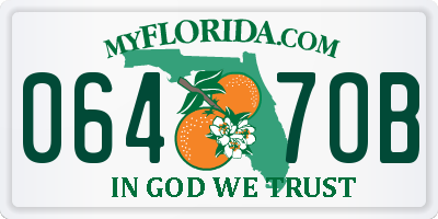 FL license plate 0647OB