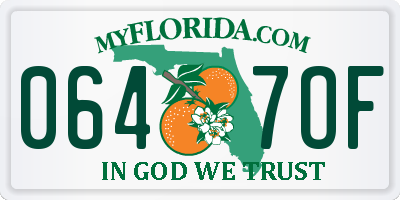 FL license plate 0647OF