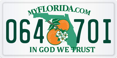 FL license plate 0647OI