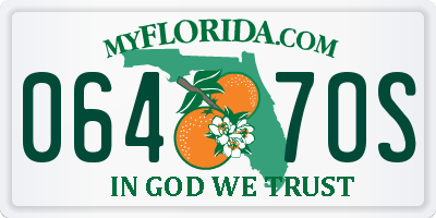 FL license plate 0647OS