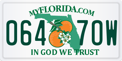 FL license plate 0647OW