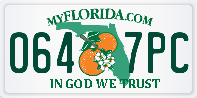 FL license plate 0647PC