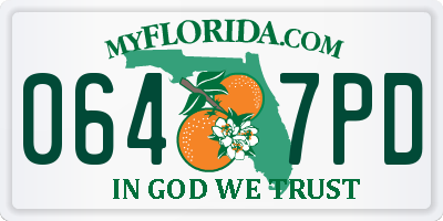 FL license plate 0647PD