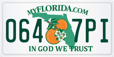 FL license plate 0647PI