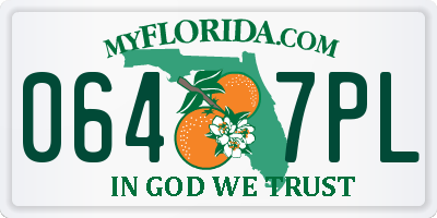 FL license plate 0647PL