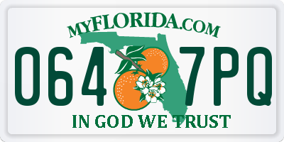 FL license plate 0647PQ