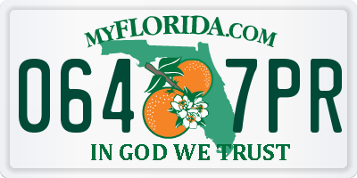 FL license plate 0647PR