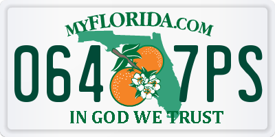FL license plate 0647PS