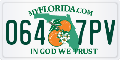 FL license plate 0647PV