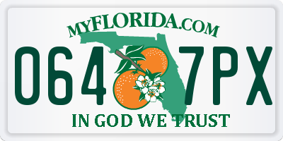FL license plate 0647PX