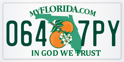 FL license plate 0647PY