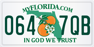 FL license plate 0647QB