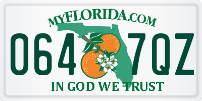 FL license plate 0647QZ